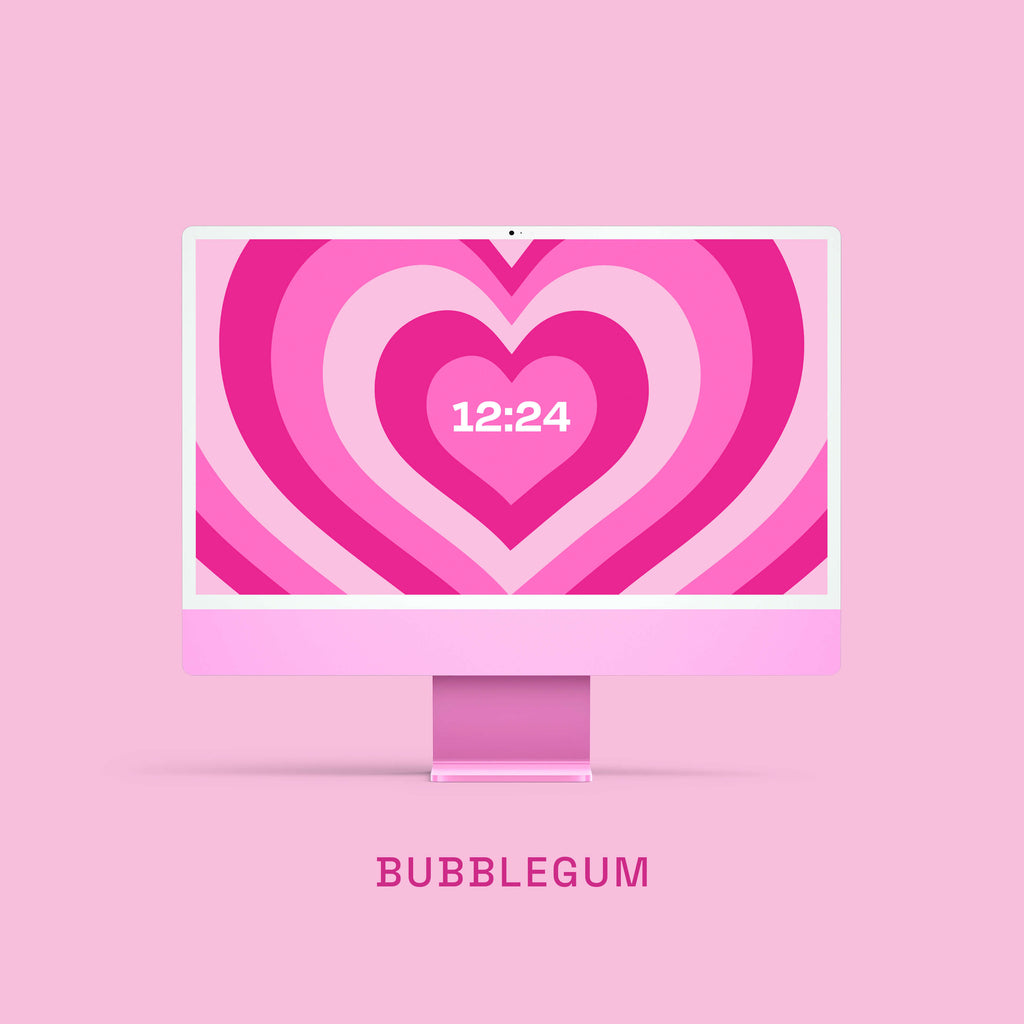 Pink Heart Tunnel Clock Screensaver