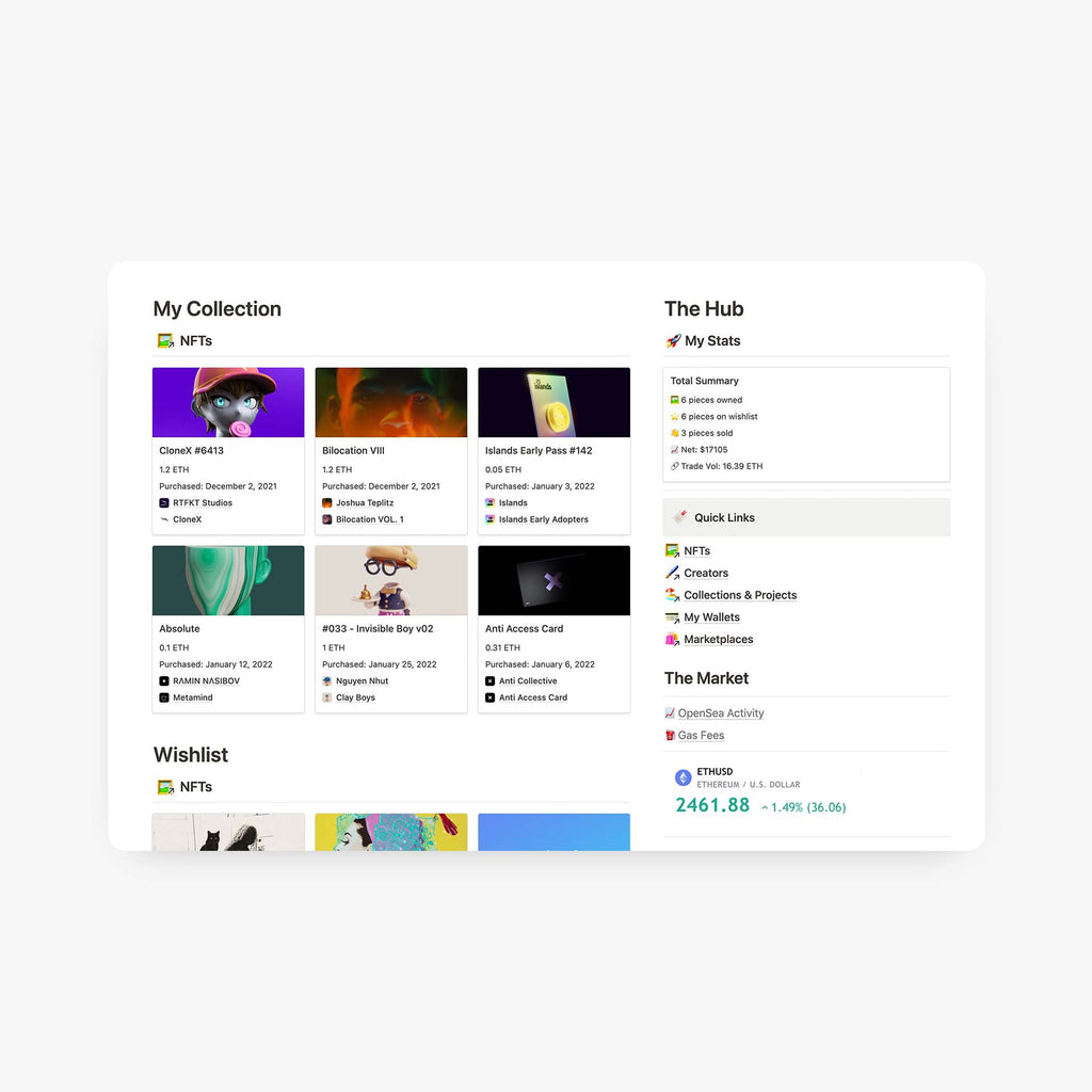 Notion NFT Tracker