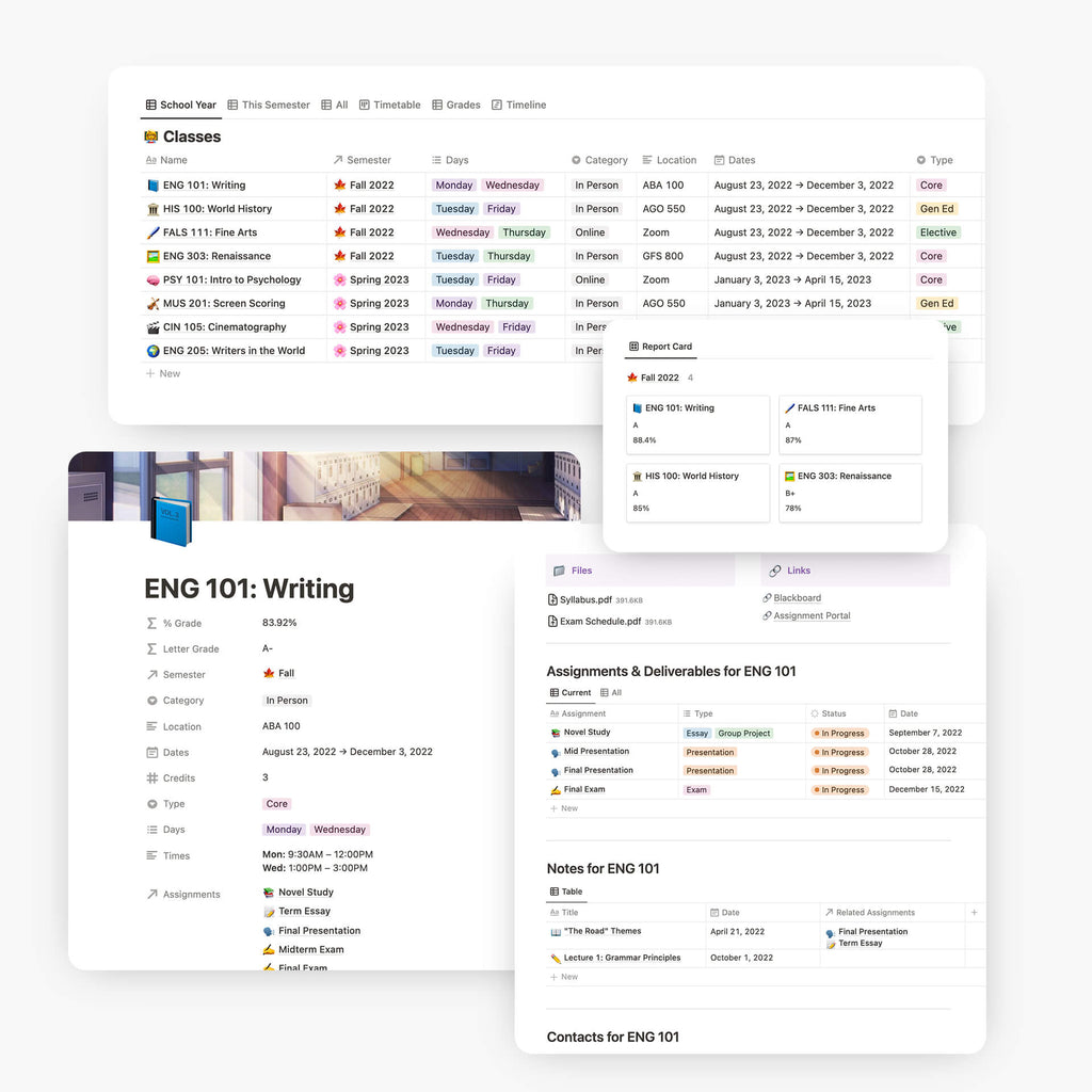 Notion Assignment Tracker Template