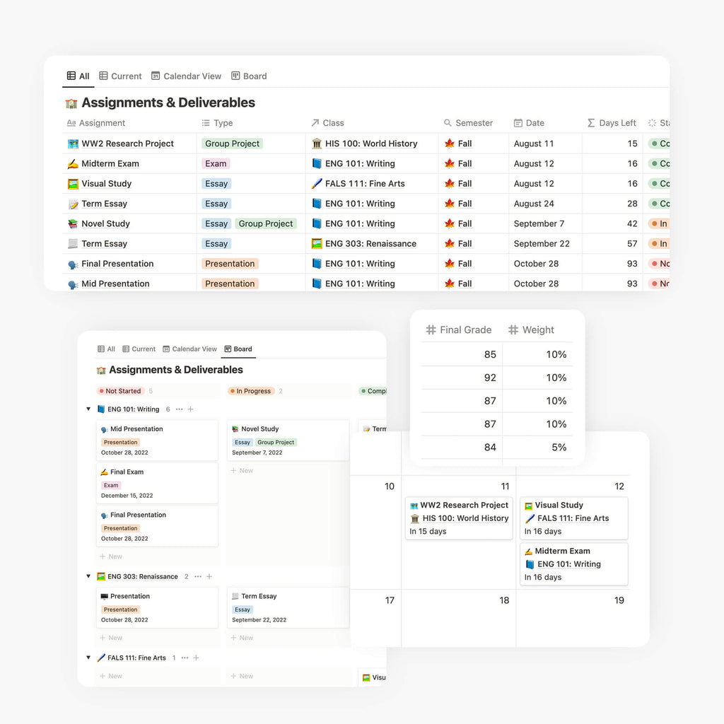 Notion Grade Tracker & Calculator Template