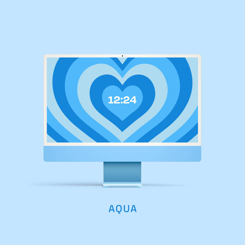 Blue Heart Tunnel Clock Screensaver