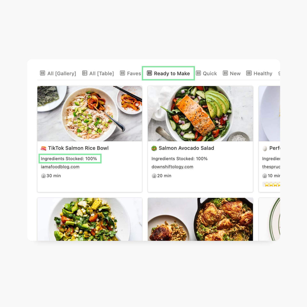 Notion Ingredients Tracker Template