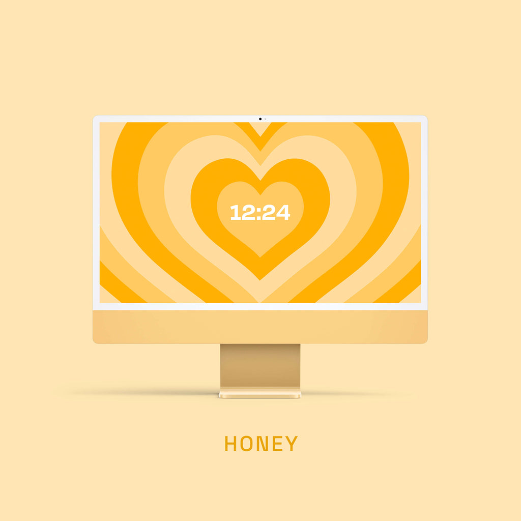 Yellow Heart Tunnel Clock Screensaver