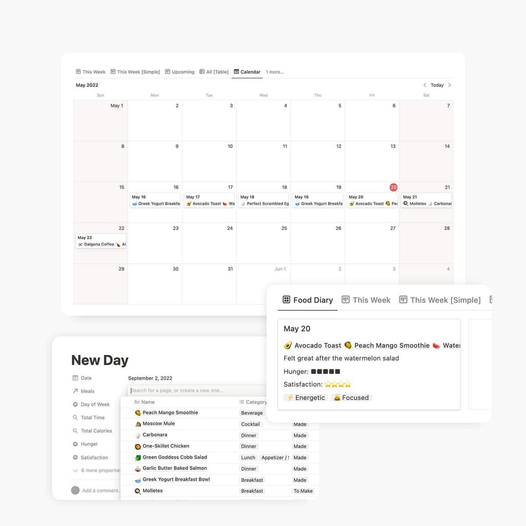 Notion Food Diary Template