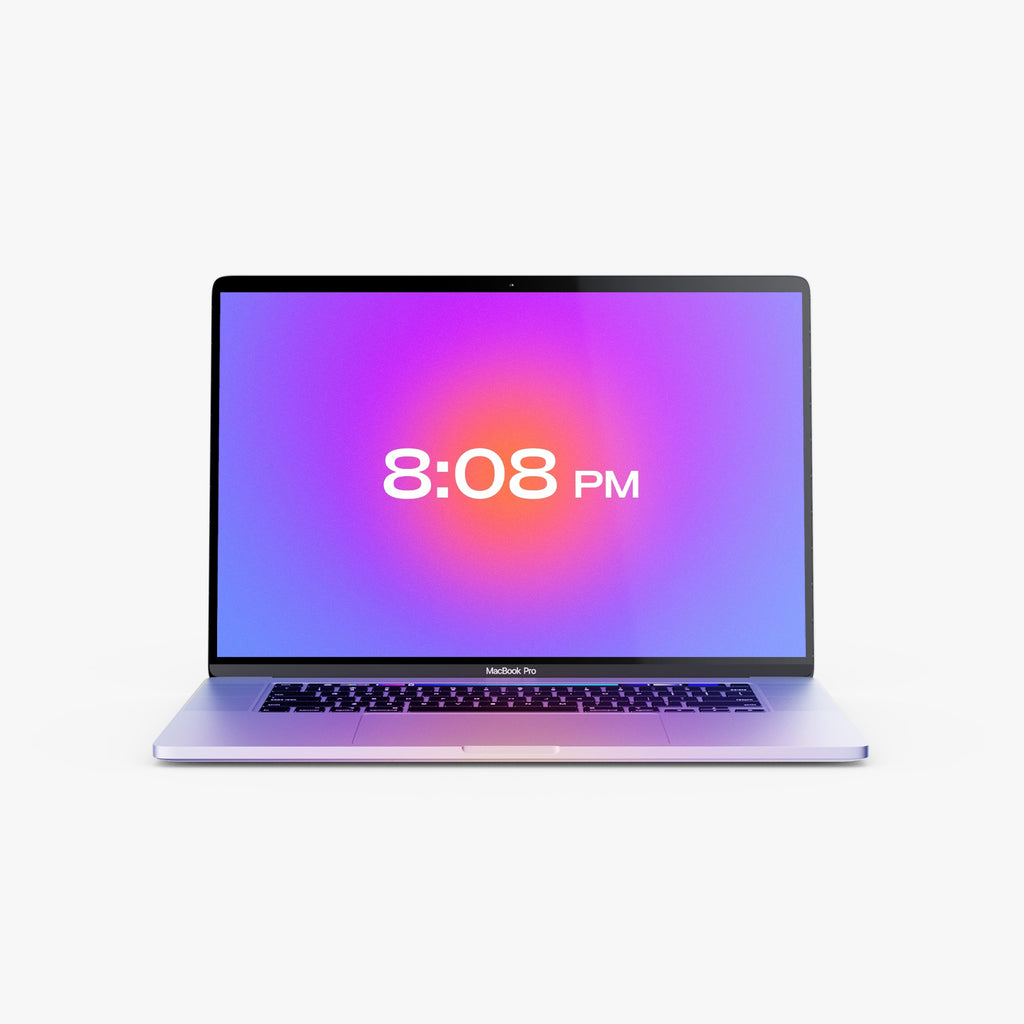 Free Purple Gradient Aura Clock Screensaver