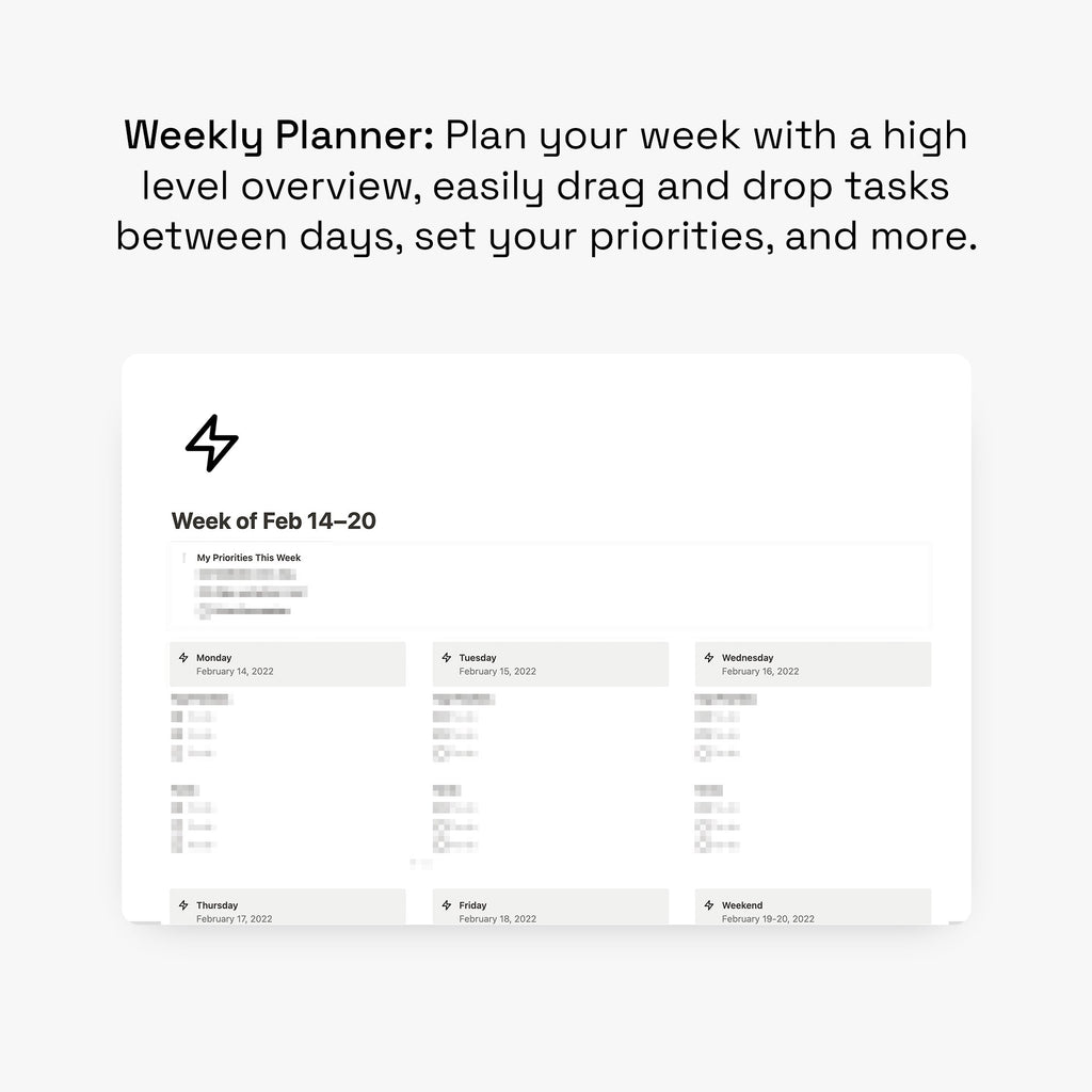 Notion Weekly Planner Template