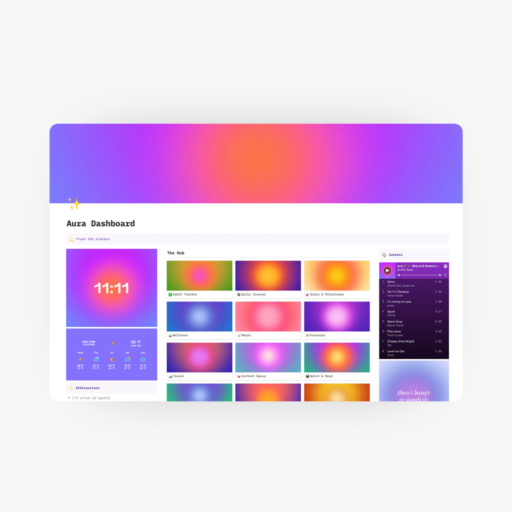 Aura Notion Dashboard Template