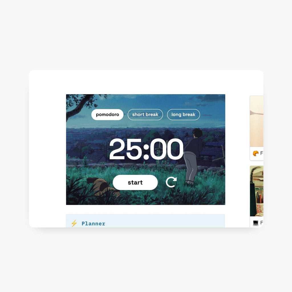 Notion Pomodoro Widget Aesthetic