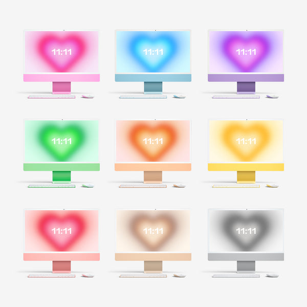 Aura Heart Clock Screensaver – Aura Hearts Pack (7-Pack)