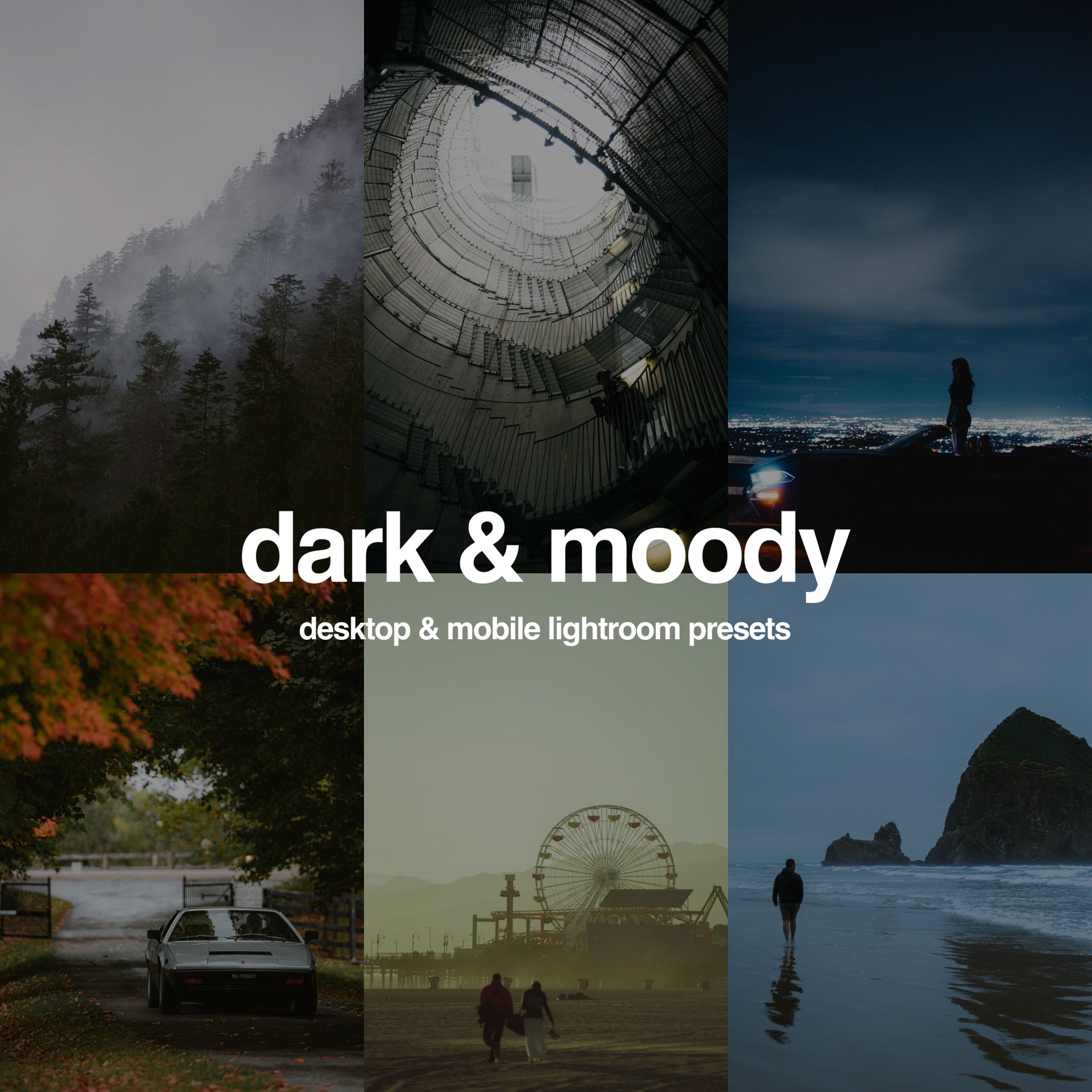 Dark & Moody Lightroom Preset Pack & Gridfiti