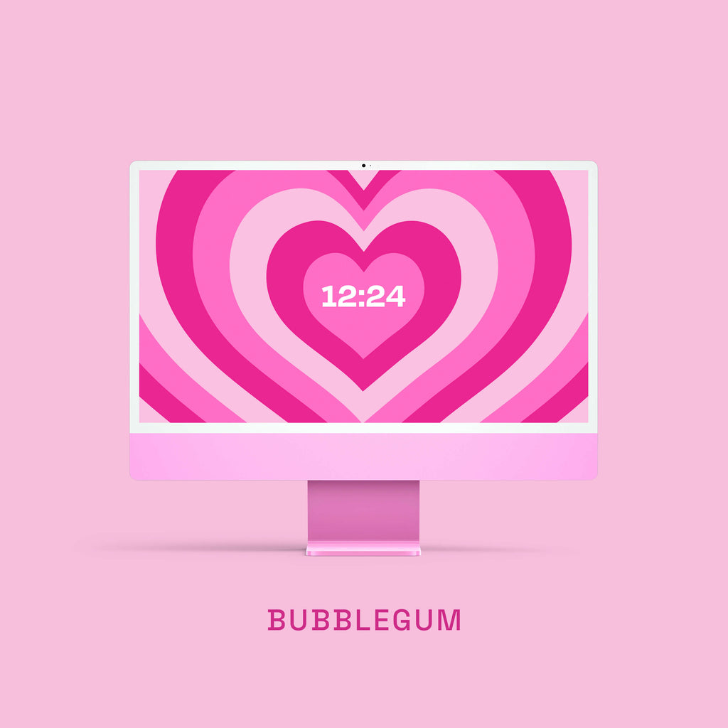 Pink Heart Tunnel Clock Screensaver