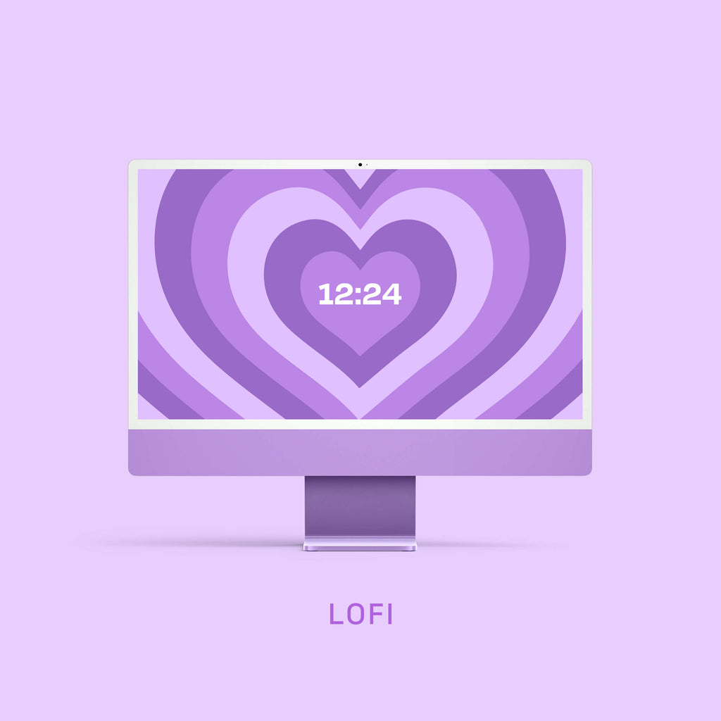 Purple Heart Tunnel Clock Screensaver