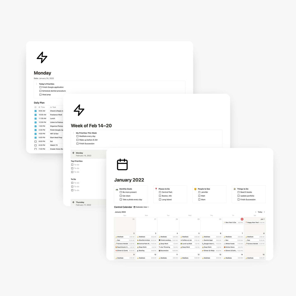 Notion Planner Template Pack by Gridfiti