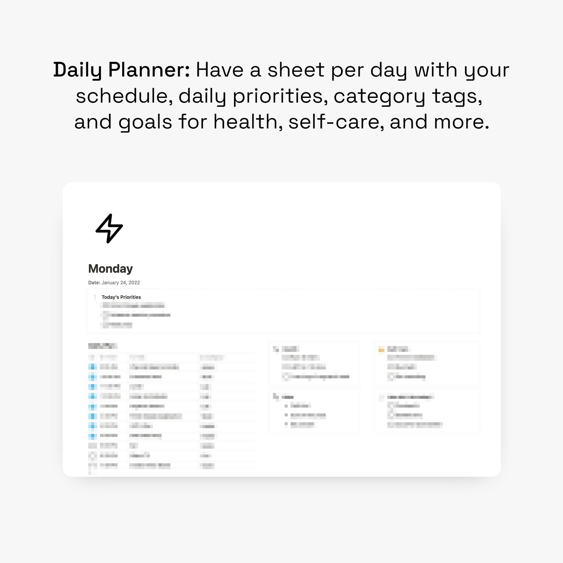 Notion Planner Template Pack: Daily, Weekly & Monthly Planners & Gridfiti